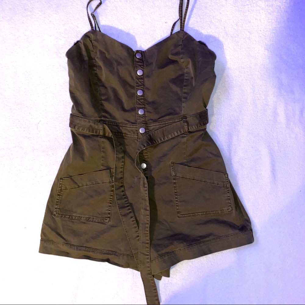 Garage Olive Green Cargo Romper